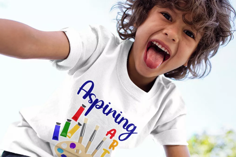 Kids Graphic Tee with Paint Palette